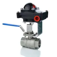  2 Piece Stainless Steel Manual Ball Valve with Limit Switchbox - 0