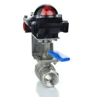  2 Piece Stainless Steel Manual Ball Valve with Limit Switchbox - 2