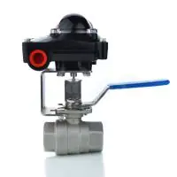  2 Piece Stainless Steel Manual Ball Valve with Limit Switchbox - 1