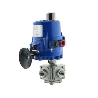 Series 33 Electric Actuated 3 Way Full Bore Stainless Steel Ball Valve - 1