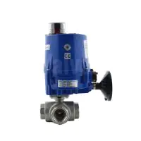 Electric Actuated Screwed 3 Way Economy Brass Ball Valve - 1