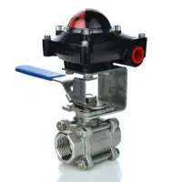 3 Piece Stainless Steel Manual Ball Valve with Limit Switchbox - 2
