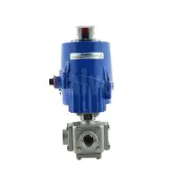 Series 33 Electric Actuated 3 Way Full Bore Stainless Steel Ball Valve - 3