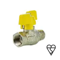 Brass Ball Valve BSI Gas Approved Butterfly Handle Male / Female - 3