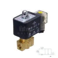 Brass Solenoid Valve 0-120 Bar Rated High Pressure - Size: 1/4" - 0