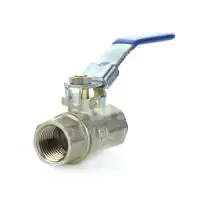 Brass Ball Valve with Blue Lockable Lever - 1