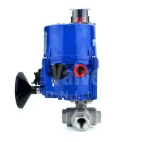 Economy 3 Way Electric Actuated Stainless Steel Ball Valve - 1