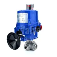 Economy 3 Way Electric Actuated Stainless Steel Ball Valve - 2