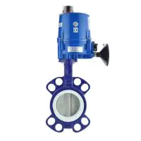 Electric Actuated Wafer Pattern Butterfly Valve - PTFE Lined - 0