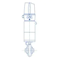 Inoxpa 6400 Hygienic Ball Valve with Pneumatic Actuator and C Top - 1