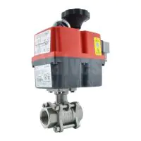J+J Electric Actuated 3 Piece Stainless Steel Ball Valve - 0