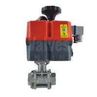 J+J Electric Actuated 3 Piece Stainless Steel Ball Valve - 1