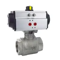Series 22 Pneumatic Actuated 2 Piece Stainless Steel Ball Valve - 0