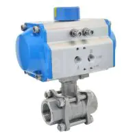 Economy Pneumatic Actuated Stainless Steel Ball Valve – Screwed BSPT - 0