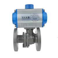 Pneumatic Actuated Stainless Steel Economy Flanged PN16 Ball Valve - 2
