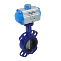 Economy Pneumatic Actuated WRAS Approved Wafer Pattern Butterfly Valve - 0