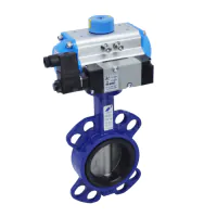 Economy Pneumatic Actuated WRAS Approved Wafer Pattern Butterfly Valve - 4