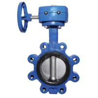 PN25 Ductile Iron Butterfly Valve - Lugged & Tapped with Gearbox - 1