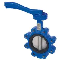 PN25 Ductile Iron Butterfly Valve - Lugged & Tapped with Lever - 0
