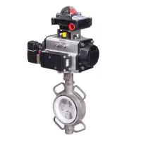 Pneumatic Actuated Butterfly Valve Stainless Steel Wafer Pattern - 3