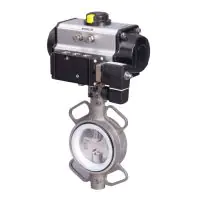 Pneumatic Actuated Butterfly Valve Stainless Steel Wafer Pattern - 1