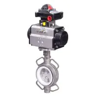 Pneumatic Actuated Butterfly Valve Stainless Steel Wafer Pattern - 2