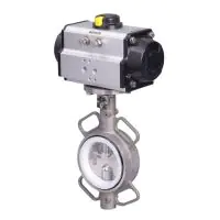 Pneumatic Actuated Butterfly Valve Stainless Steel Wafer Pattern - 0