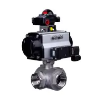 Pneumatic Actuated Series 39 3 Way Stainless Steel Ball Valve - 3