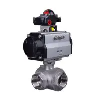 Pneumatic Actuated Series 39 3 Way Stainless Steel Ball Valve - 2