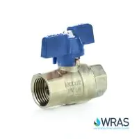 WRAS Approved Brass Ball Valve - Blue Butterfly Handle - 0