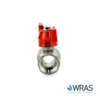 WRAS Approved Male x Female Brass Ball Valve - Red Butterfly Lever - 2