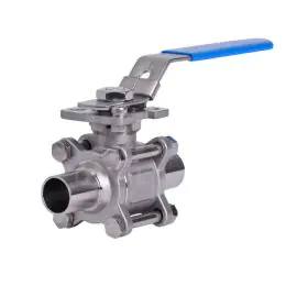 3 Piece Full Bore Sanitary Ball Valve in Stainless Steel CF8M (316) Weld OD