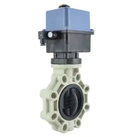 Electric Actuated Industrial PVC Plastic Butterfly Valve