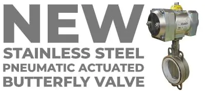 New Stainless Steel Pneumatic Actuated Butterfly Valve