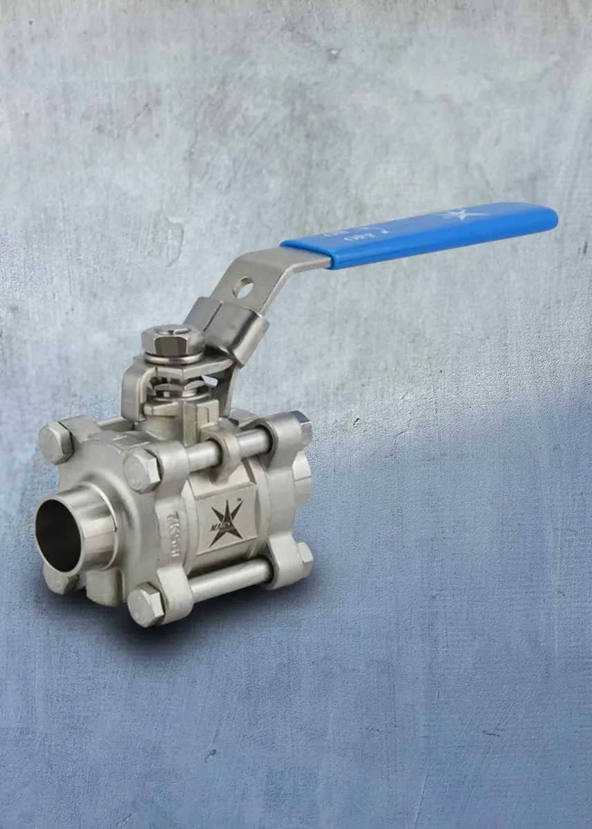 Mars Ball Valve Series 50SN 3 Piece Hygienic Manual Only OD Weld End