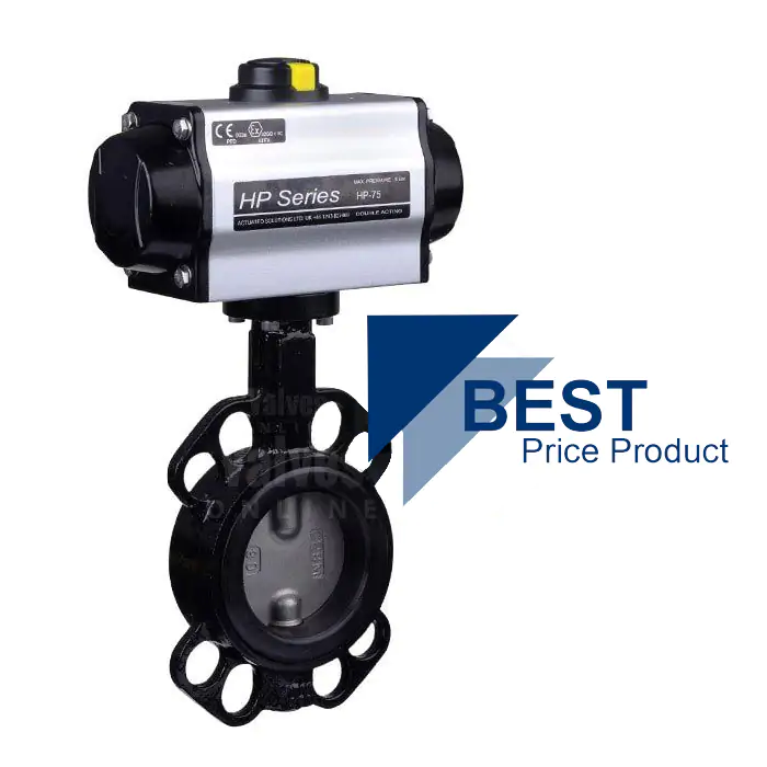 Pneumatic Actuated Economy Wafer Pattern Butterfly Valve