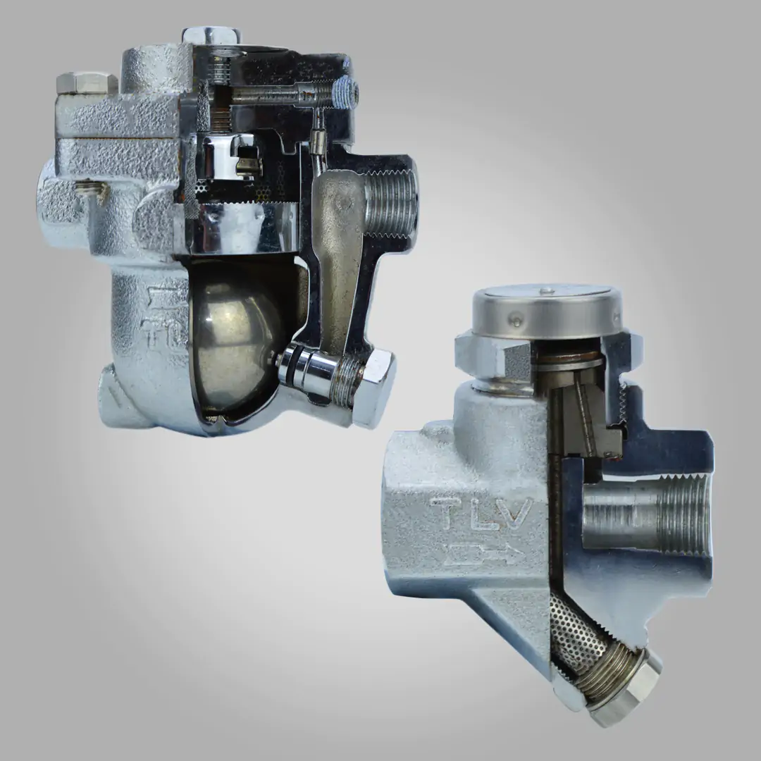 Cross section of our TLV free float Steam Trap and Thermodynamic steam trap